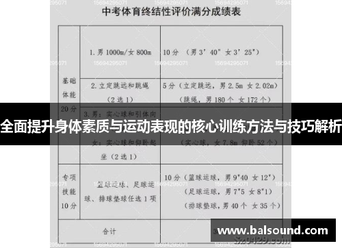 全面提升身体素质与运动表现的核心训练方法与技巧解析